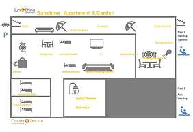Sunshine Deluxe 80m2 Apartment With Pool, 50 m2 Garden Lounge and Outd