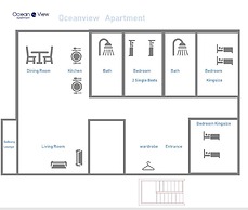 Oceanview Deluxe Penthouse Apartment With 89m2 Living Space & 90m2 Roo