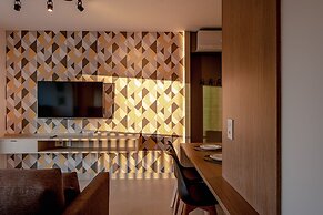 Studio com piscina aquecida e AC