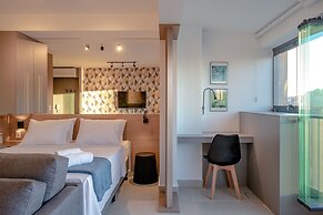 Studio com piscina aquecida e AC