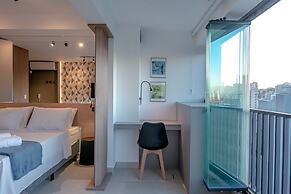 Studio com piscina aquecida e AC