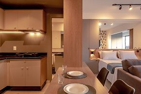 Studio com piscina aquecida e AC