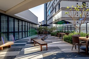 Studio com piscina aquecida e AC