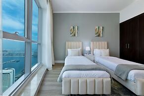 High-floor Trendy Apt w Marina Palm Ocean Vws