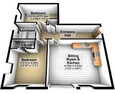 Toothbrush Apartments - 2 bed 2 bath apt