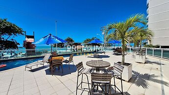 Flat pé na areia com vista internet e ar