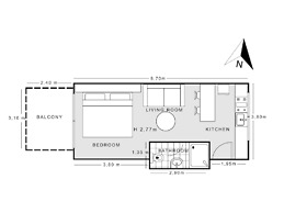 Sanders Old Port - Simple Studio w/ Balcony