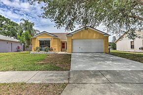 Lanai & Pond at Tranquil Bradenton Retreat!