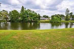 Lanai & Pond at Tranquil Bradenton Retreat!