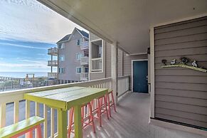 Ocean-view Condo w/ Deck, Steps to Carolina Beach!