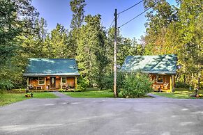 Porch & Fire Pit: Rustic Log Cabin in Smokies!