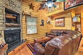 Porch & Fire Pit: Rustic Log Cabin in Smokies!