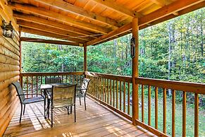 Porch & Fire Pit: Rustic Log Cabin in Smokies!