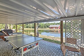Dock, Game Room: Lakefront Villa in Saylorsburg!