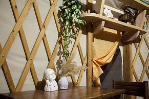 Yurt Located in a Little oak Grove