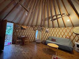 Yurt Located in a Little oak Grove