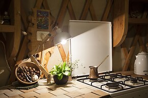 Yurt Located in a Little oak Grove