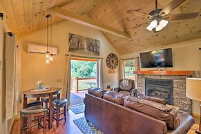 Deck & Hot Tub: Bryson City Riverfront Cabin!