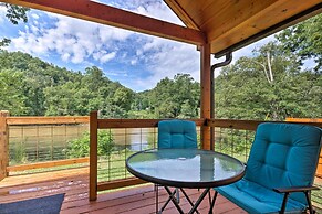 Deck & Hot Tub: Bryson City Riverfront Cabin!