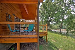 Deck & Hot Tub: Bryson City Riverfront Cabin!