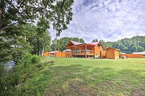 Deck & Hot Tub: Bryson City Riverfront Cabin!
