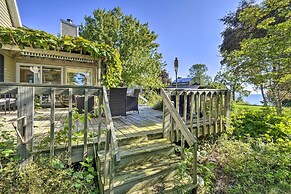 Deck + Fire Pit: Waterfront Lake Michigan Escape
