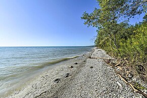 Deck + Fire Pit: Waterfront Lake Michigan Escape
