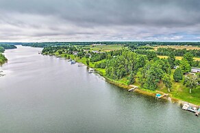 Riverfront Home w/ Dock ~ 6 Mi to Cheboygan!