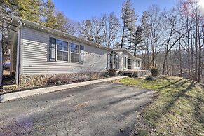 Deck + 2 Fire Pits: Riverfront Spruce Pine Rental!