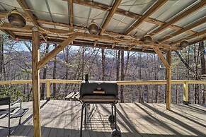 Deck + 2 Fire Pits: Riverfront Spruce Pine Rental!