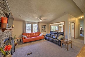 Deck + 2 Fire Pits: Riverfront Spruce Pine Rental!