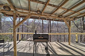 Deck + 2 Fire Pits: Riverfront Spruce Pine Rental!