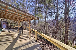 Deck + 2 Fire Pits: Riverfront Spruce Pine Rental!