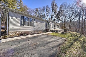Deck + 2 Fire Pits: Riverfront Spruce Pine Rental!
