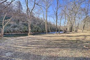 Deck + 2 Fire Pits: Riverfront Spruce Pine Rental!