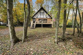 Game Room & Fire Pit: Tree-lined Pocono Lake Cabin