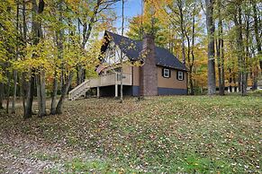 Game Room & Fire Pit: Tree-lined Pocono Lake Cabin