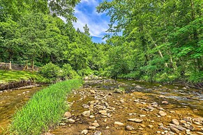 Porch & On-site Creek: Marshall Cabin Retreat