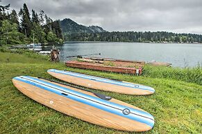 Lakefront Cabin w/ Stunning Mountain Views & Dock!