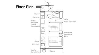 2 Double Bed Heart of Shibuya Up to 4ppl