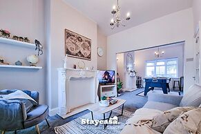 White Cozy House With Pool Table Game Room