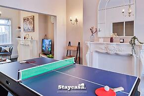 White Cozy House With Pool Table Game Room