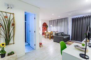 Apartamento com quintal na Praça do Pôr do Sol