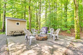 Walk to Beaches: Tree-lined Pocono Lake Retreat!