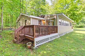 Walk to Beaches: Tree-lined Pocono Lake Retreat!