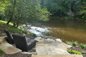 Deck + Mtn Views: Riverfront Cullowhee Home