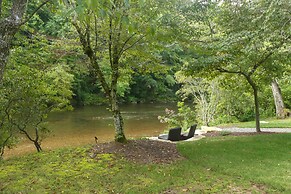 Deck + Mtn Views: Riverfront Cullowhee Home